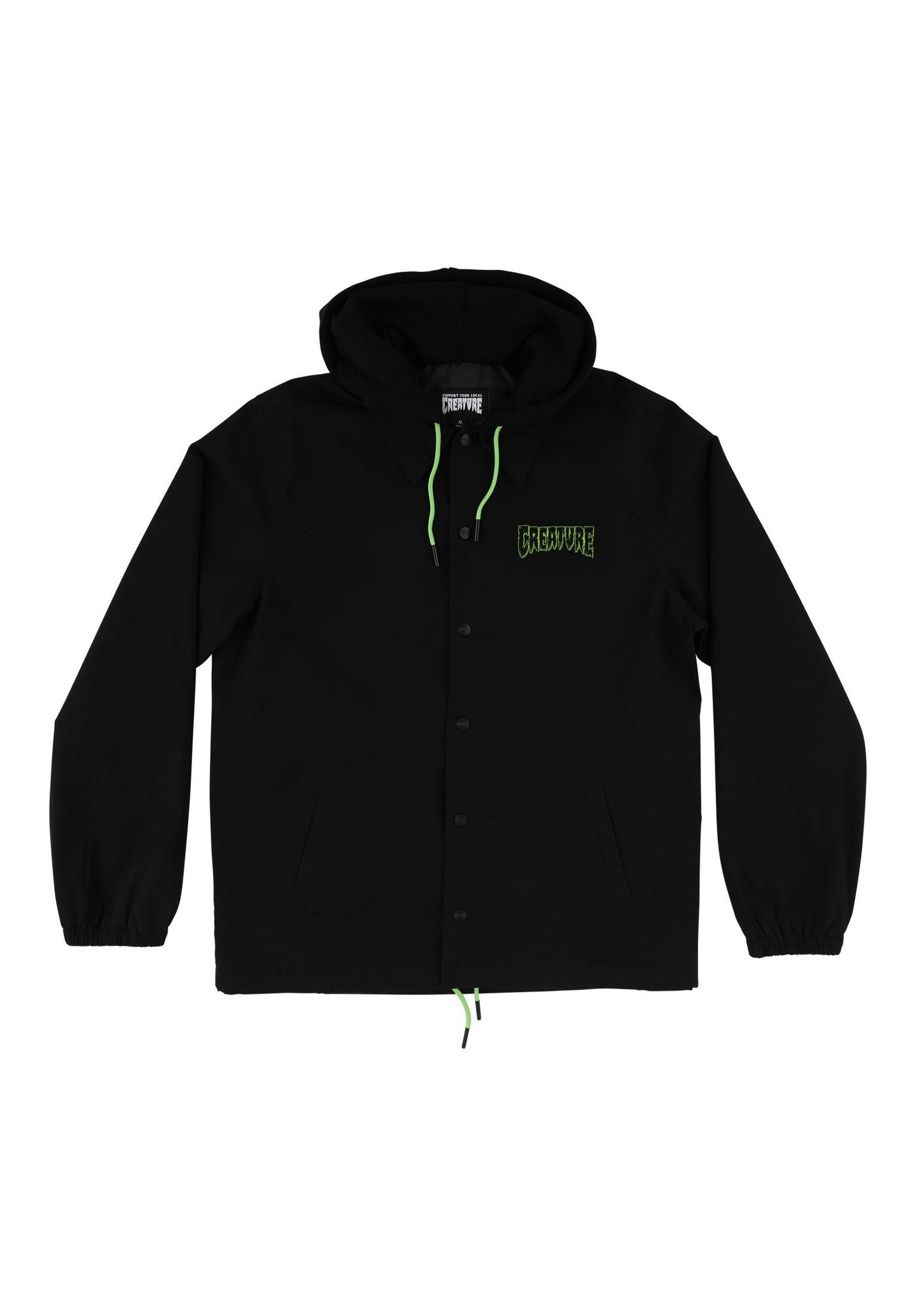 Gravette Cut and Tie Hooded Windbreaker black Vorderansicht