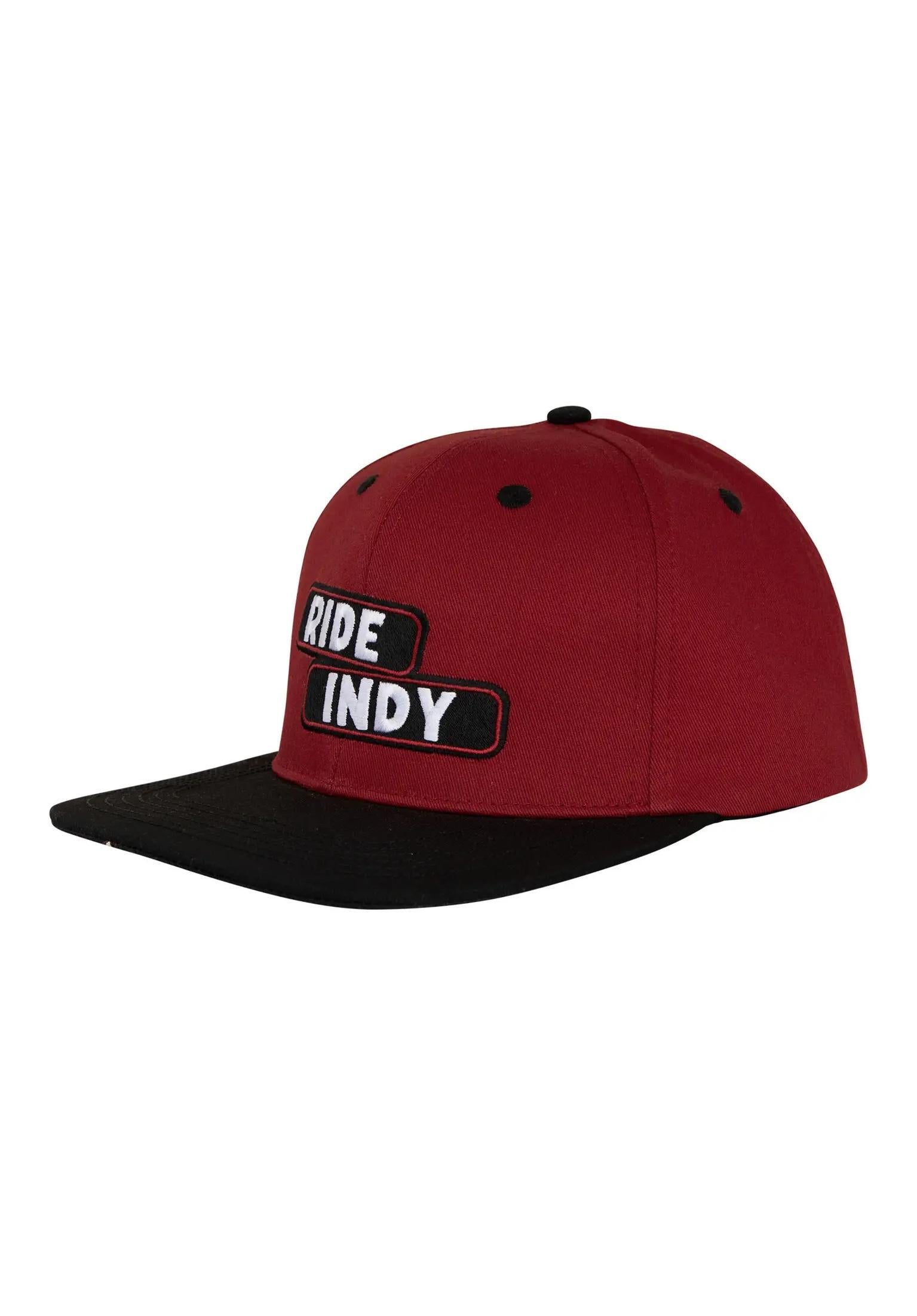 Sticker Slap 6-Panel Unstructured Mid Snapback maroon-black Vorderansicht