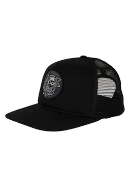 Dressen Skull Rose 5-Panel High Structured Snapbac black Vorderansicht