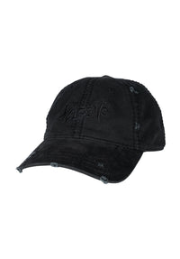 Distressed Vamp Embroidered 6-Panel Twill Unstruct black Vorderansicht