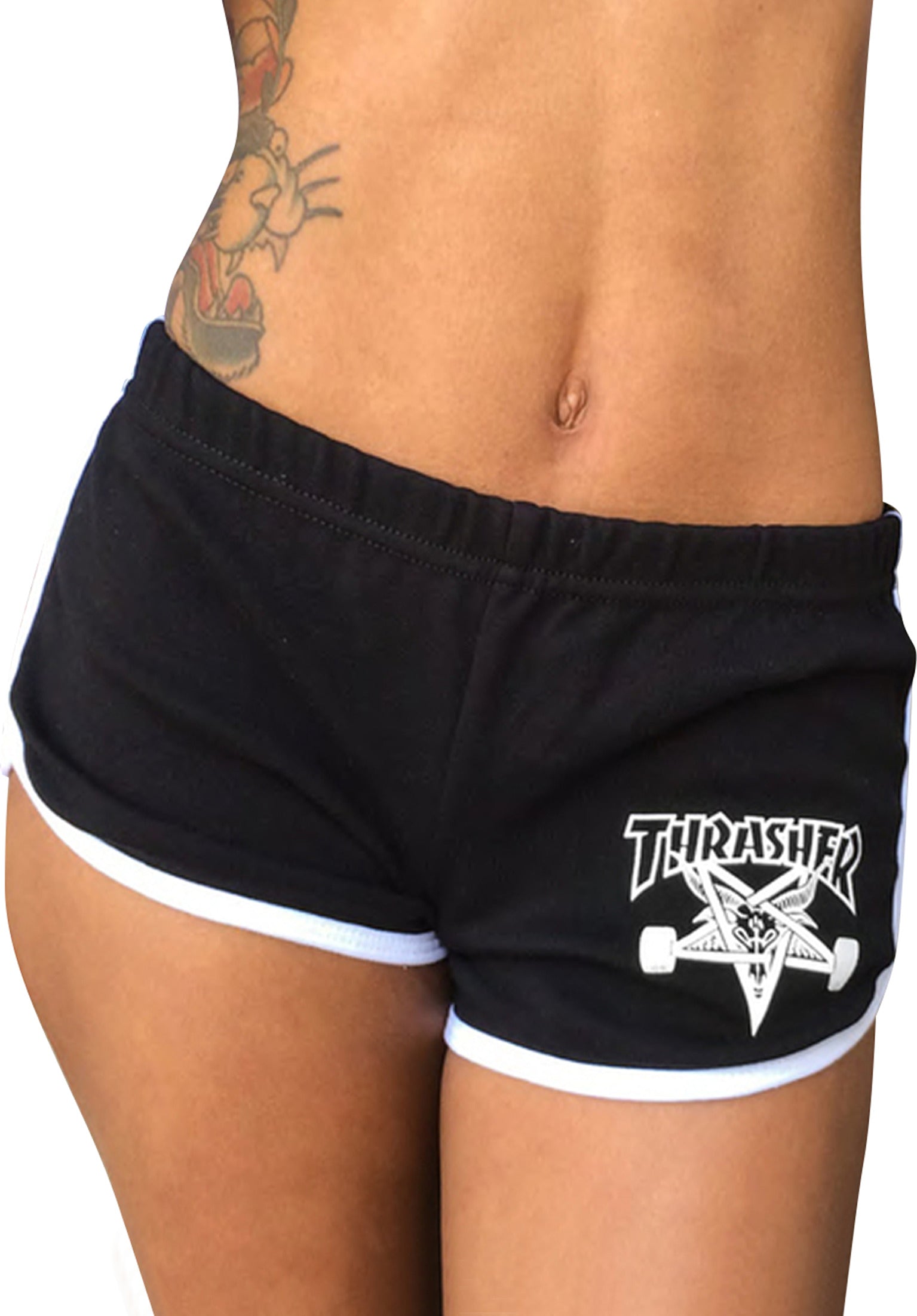 Skategoat Night Shorts Girls black-white Vorderansicht