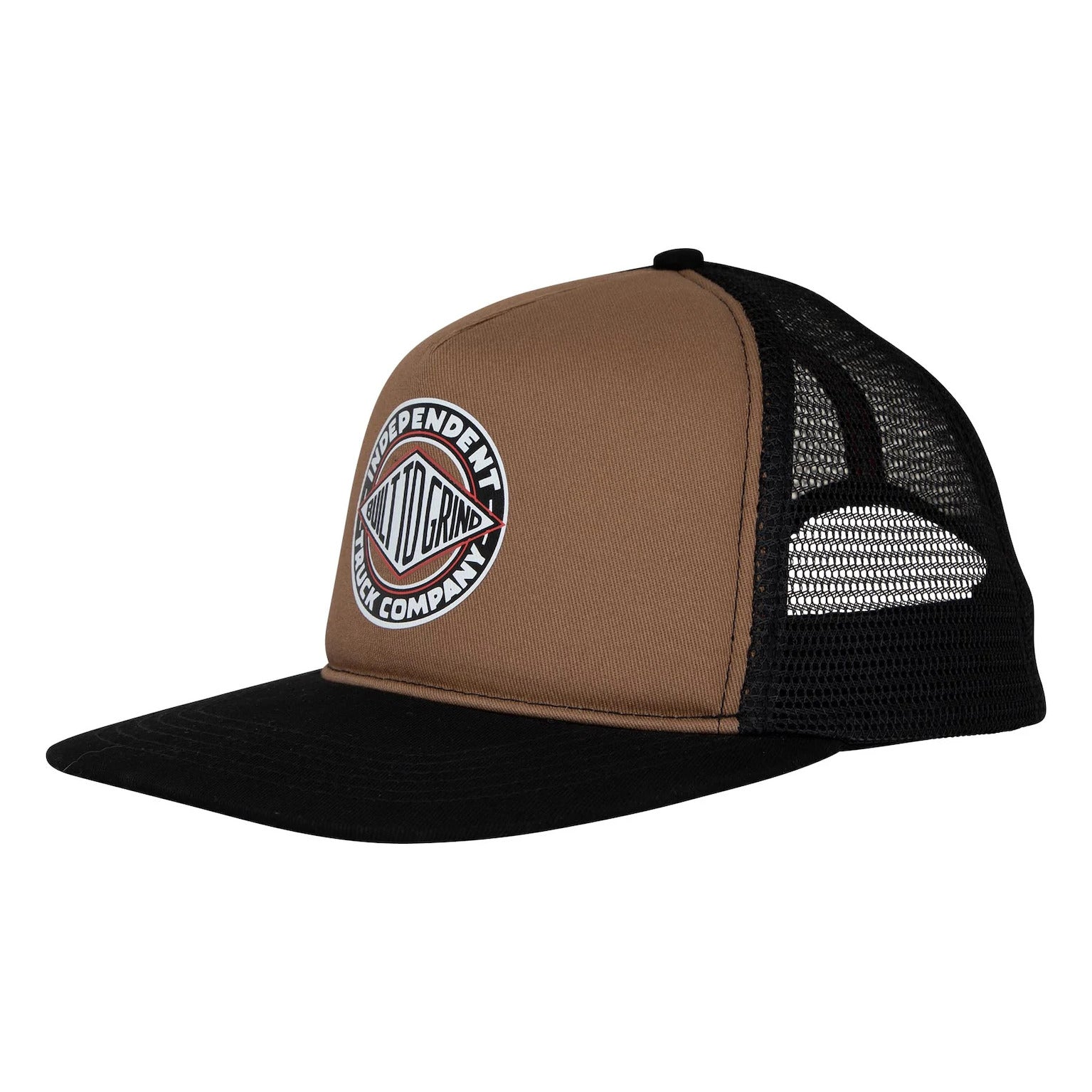 BTG Summit Printed Mesh Trucker 5-Panel Structured saddle-black Vorderansicht