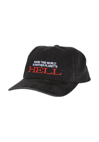 Hell Embroidered 5-Panel Enzyme-Washed Snapback vintage-black Vorderansicht