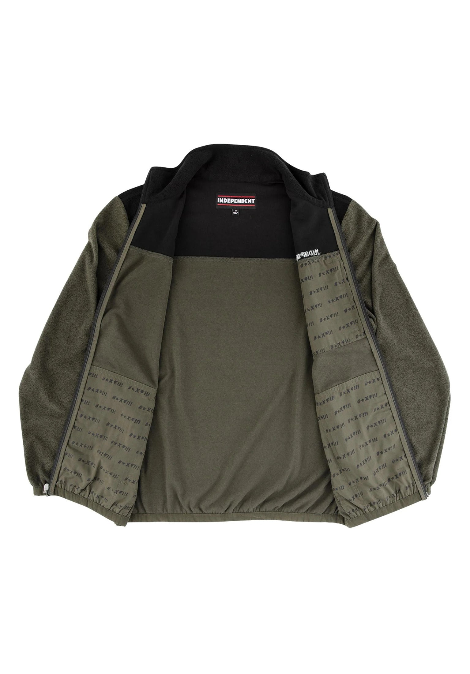BTG Fleece Jacket army-black Closeup1