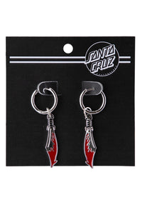 Meek Slasher Sword Earring Set silver-red Closeup2
