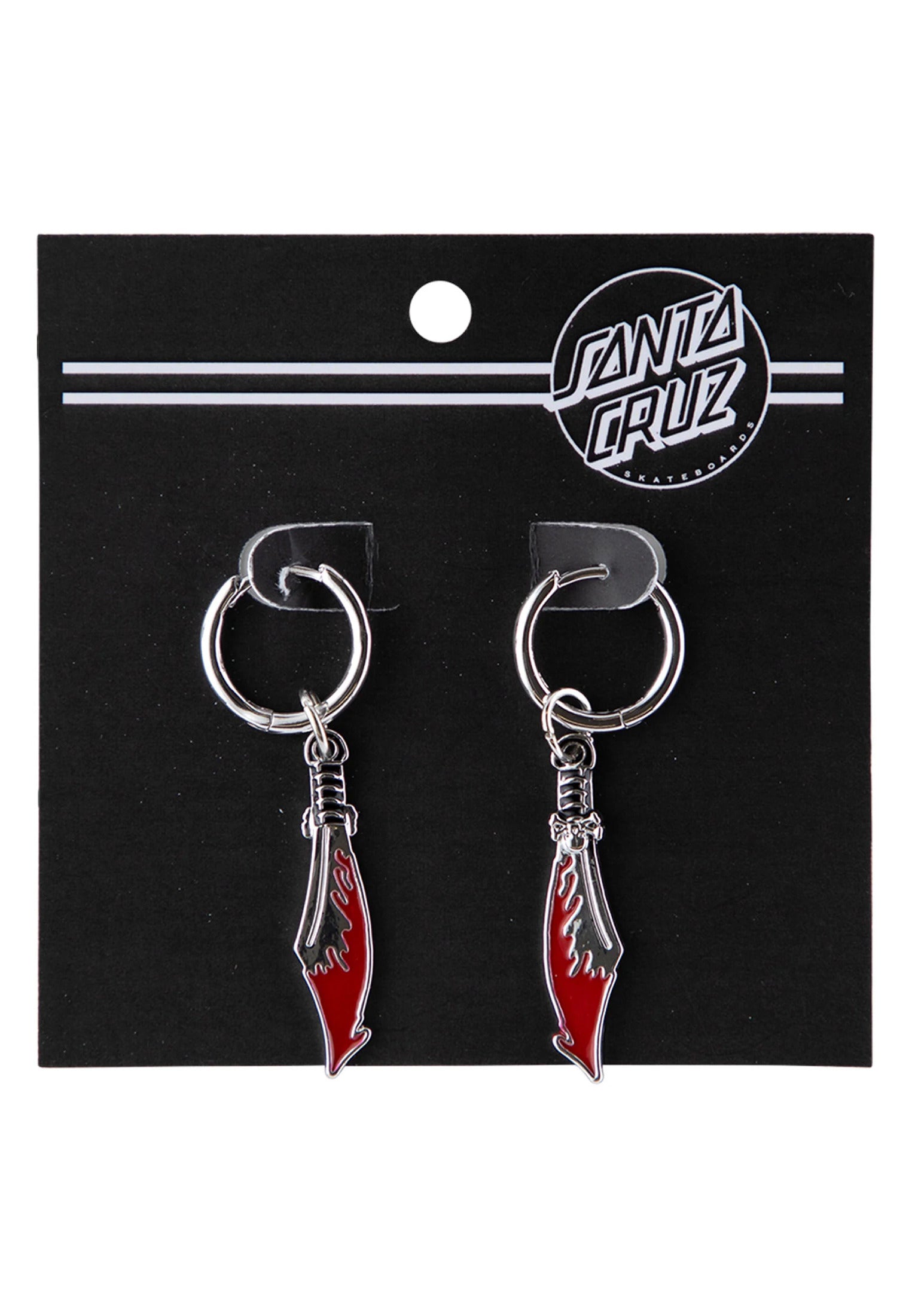 Meek Slasher Sword Earring Set silver-red Closeup2